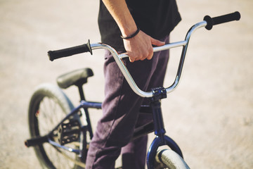 Fototapeta na wymiar Young BMX bicycle rider