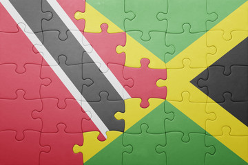 puzzle with the national flag of jamaica and trinidad and tobago