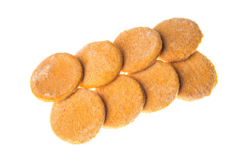 Fishcake fish burgers isolated white background