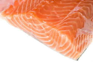 Fresh raw salmon fish steak isolated 