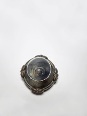 incandescent lamp, mounted in a candlestick instead of candle