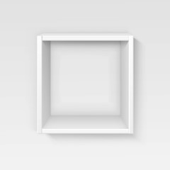 Vector White Empty Shelf Shelves Isolated on Wall Background