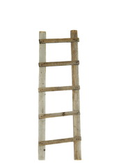old wooden ladder isolated on white