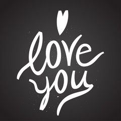 love you cute handwriting. chalk on board.