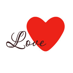 Red heart on a white background, the love and happiness in one symbol. Heart Valentine. Valentine's Day.