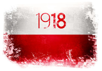 Naklejka na ściany i meble Flaga Polski - 1918