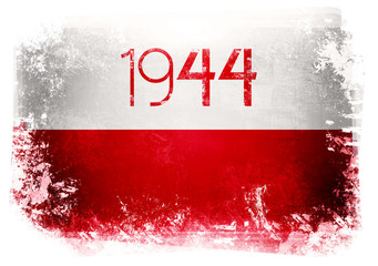 Naklejka na ściany i meble Powstanie Warszawskie - symbol - flaga