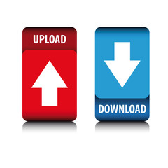 Upload and Download button vector
