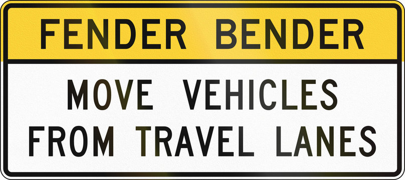 United States MUTCD road sign - Fender bender