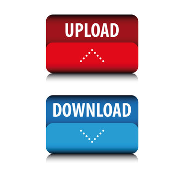 Upload and Download button vector