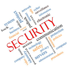 Security Word Cloud Concept angled