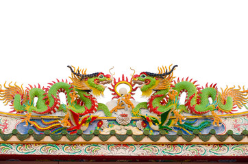 colorful dragon on the white backgrounds chinese happy new year