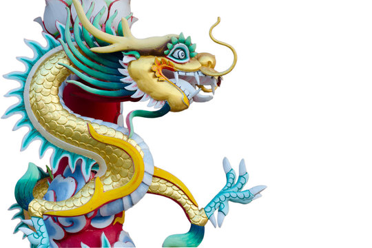 colorful dragon on the white backgrounds chinese happy new year