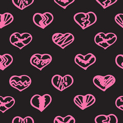 Love seamless pattern romantic doodle hearts unique