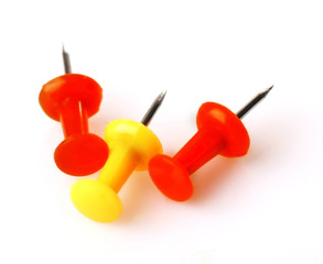 Group of push-pins, isolated on white