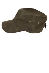 Brown corduroy cap isolated on white