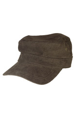 Brown corduroy cap isolated on white