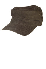 Brown corduroy cap isolated on white
