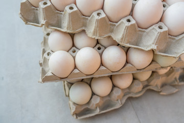 duck eggs in paper Tray - stack
