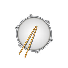 Drum and pair of wooden drumsticks