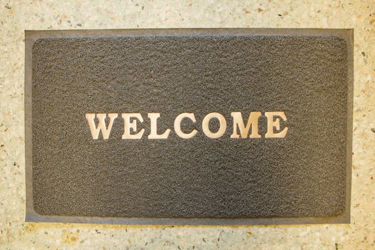 Welcome mat matted background & textured : Your text design & copy space