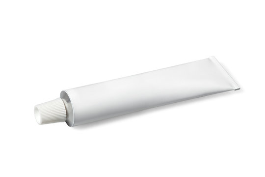 tube of white color on a white background