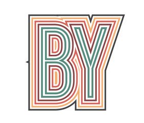 Fototapeta premium BY Initial Retro Logo company Outline. vector identity