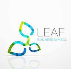 Vector abstract logo idea, eco leaf, nature plant, green concept business icon. Creative logotype design template