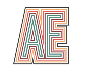 Fototapeta premium AE Initial Retro Logo company Outline. vector identity