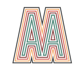 AA Initial Retro Logo company Outline. vector identity