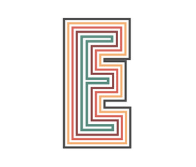 Fototapeta premium E Initial Retro Logo company Outline. vector identity