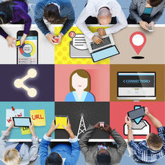 Social Network Global Communications Connection Concept