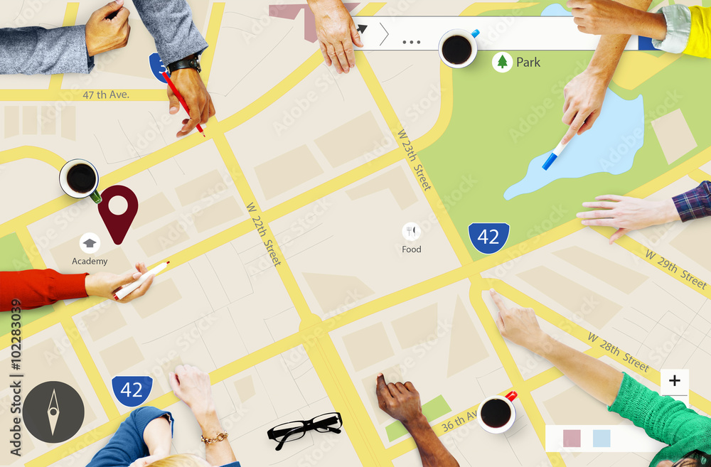 Poster map mapping location guideline navigation concept