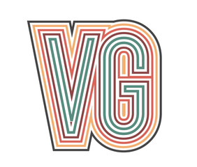 VG Initial Retro Logo company Outline. vector identity