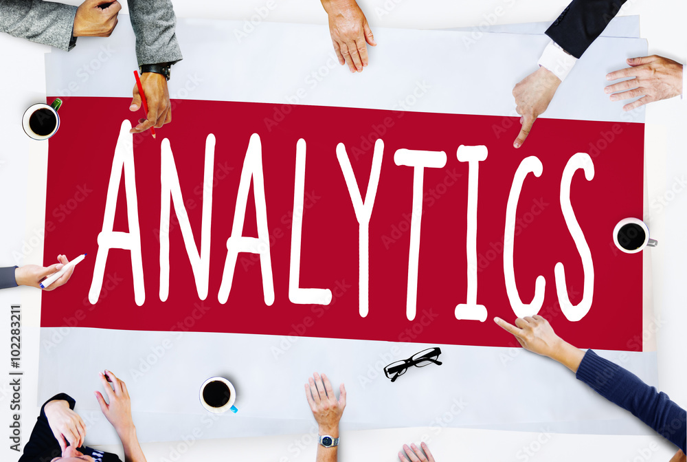 Poster analytics analysis data information planning statistics concept