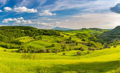 Tuinposter Prachtig landschap van Toscane in de lente, Italië © sborisov