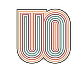 UO Initial Retro Logo company Outline. vector identity