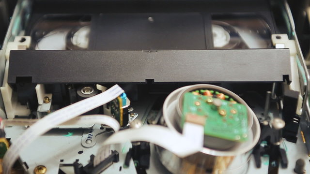 VHS VCR mechanism work, the sequence of angles