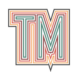 TM Initial Retro Logo company Outline. vector identity