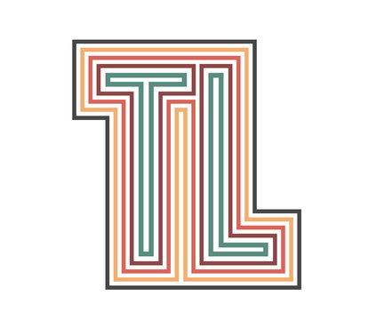 recommend clip art: TL Initial Retro Logo company Outline. vector identity