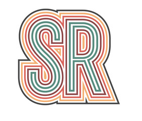 SR Initial Retro Logo company Outline. vector identity