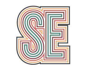 SE Initial Retro Logo company Outline. vector identity