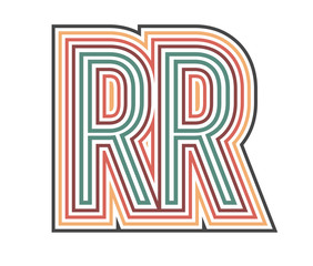 RR Initial Retro Logo company Outline. vector identity