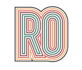 RO Initial Retro Logo company Outline. vector identity