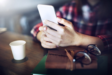 Hands Holding Smart Phone Connection Communication Concept