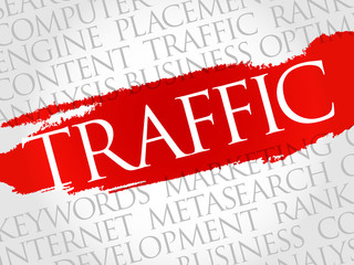 TRAFFIC word cloud, business concept