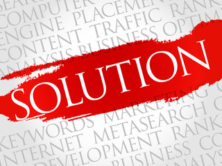 SOLUTION word cloud, business concept
