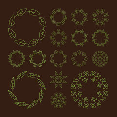 Vector Floral Elements. Vector Printing for Natural Products. Linear Style. Abstract vector illustration.