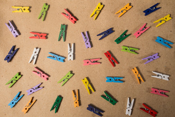 Collection of colorful paper clips flat lay Style