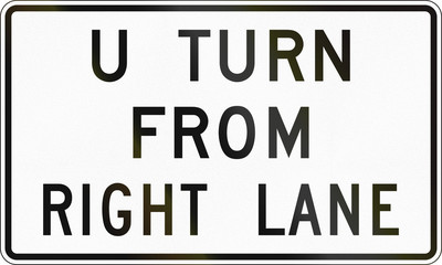 United States MUTCD road sign - Allowed turns